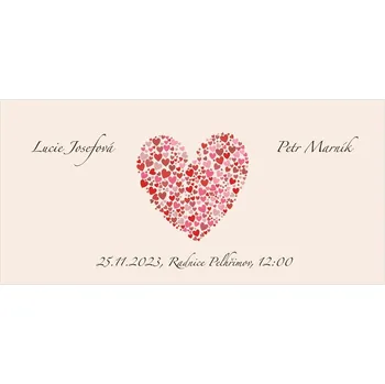 Svatební dekorace Svatební oznámení 84 – Spousta srdíček