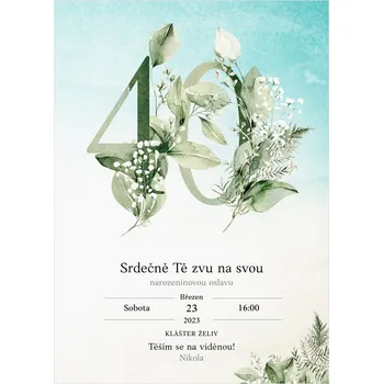 Pozvánka Narozeninová pozvánka 36 - číslo z květin
