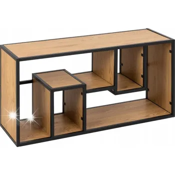 police Nástěnná police Seaford III 5 ÚROVNÍ černá/dub