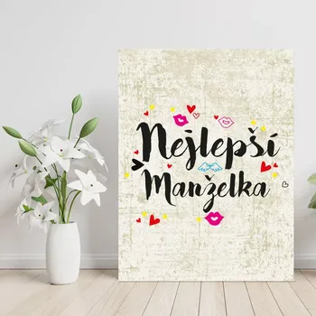 Plechová cedule Sablio Dárková cedulka Nejlepší manželka: 30x40 cm