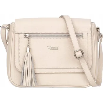 Kabelka Vezze kabelka přes rameno z pravé lícové kůže béžová