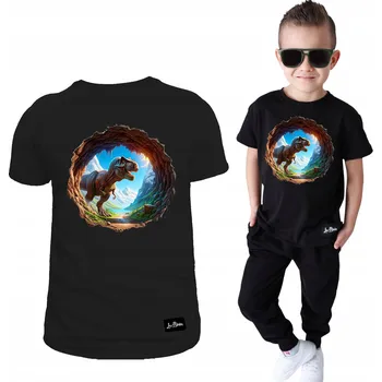 Chlapecké tričko Dětské tričko černé pro chlapce s dinosaurem, velikost 104