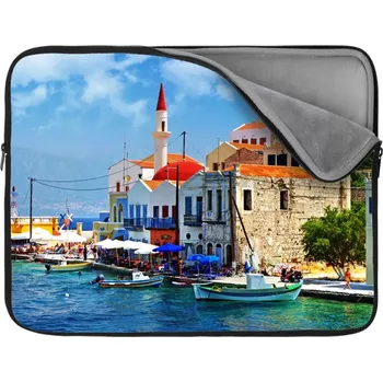 pouzdro na notebook Sablio Obal na notebook Domky na pobřeží - 17"