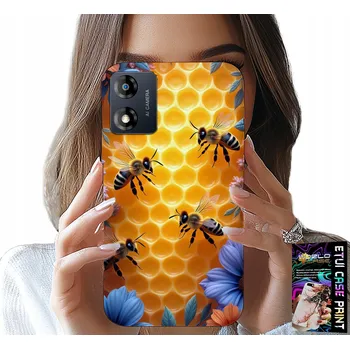 Pouzdro na mobilní telefon POUZDRO PRO MOTOROLA MOTO E13 - ZADNÍ POUZDRO S TEXTEM ZADNÍ KRYT MEDOVÁ PLÁSTEV