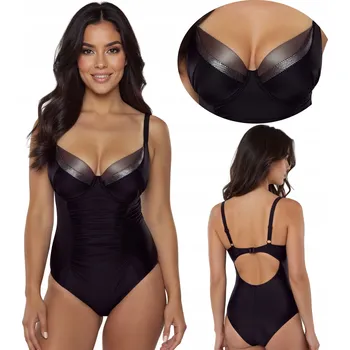 Dámské plavky Vivisence 3108 Jednodílné plavky černo-zlaté 90E