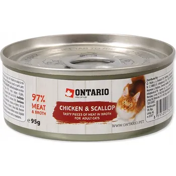 Krmivo pro kočku MOKRÉ KRMIVO KRMIVO V KONZERVĚ PRO KOČKY S KUŘECÍM A HŘEBENATKY 95G ONTARIO