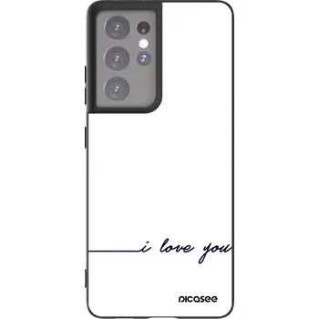 Pouzdro na mobilní telefon Picasee silikonový černý obal pro Samsung Galaxy S21 Ultra 5G G998B - Miluji tě