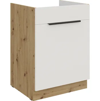 Kuchyňská skříňka 60 ZL 1S BB, Spodní kuchyňská zásuvková skříňka PREMIUM BOX, pod dřez, Aria bílá/artisan