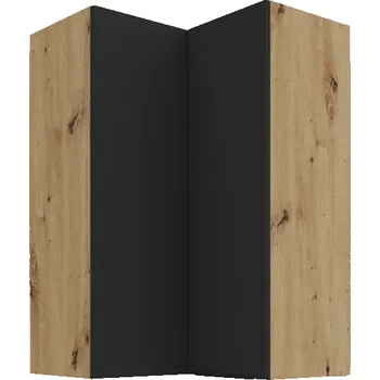 Kuchyňská skříňka 60 x 60 GN-90 2F (90°), Horní rohová kuchyňská skříňka Aria černá/artisan