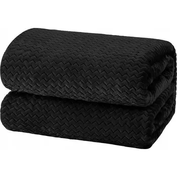 Prostěradlo Deka z Mikrovlákna Cik Cak Černá Měkká Teplá Moderní Design 200x220