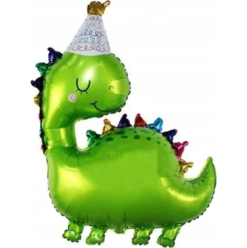 Balónek Fóliový balónek Dinosaurus v čepičce, 66x80 cm