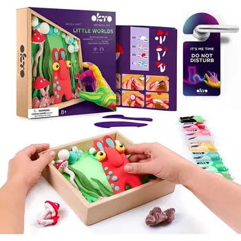 Obraz Kreativní sada s modelovací hmotou "Malé Světy" 21x21 cm. Mama Troll Okto