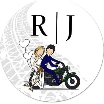 Svatební dekorace Kulatá samolepka 314