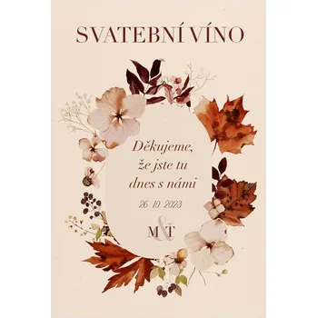 Svatební dekorace Etiketa na svatební víno 291