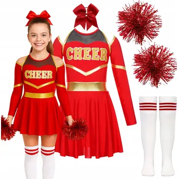 Karnevalový kostým KOSTÝM ROZTLESKÁVAČKY TANEČNICE ROZTLESKÁVAČKA TANEČNÍ KOSTÝM BAMBULE 134 140