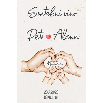 Svatební dekorace Etiketa na svatební víno 286