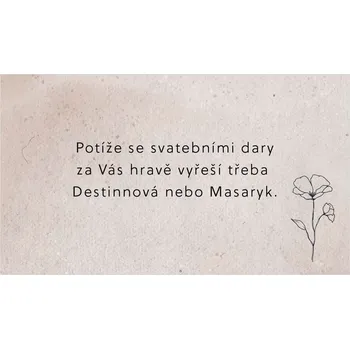 Svatební dekorace Žádost o dar 346