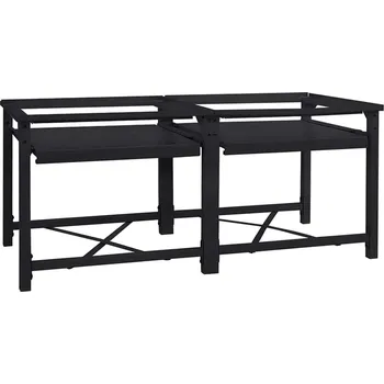 Podstavec na pračku 2 pcs Černá 64 x 55 x 32.5 cm Ocel