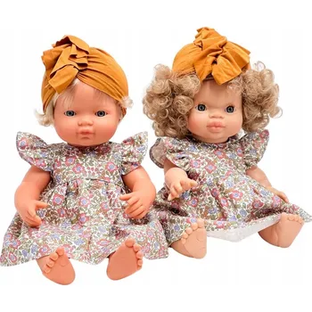 Doplněk pro panenku Sada šaty a turbanu pro panenky miniland 38 cm