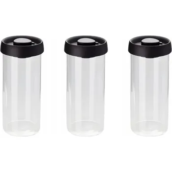 Sklenice 3 kusy vakuových Sklenice na uskladnění potravin se skleněnou pumpičkou, 1000 ml