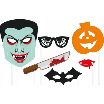 Party dekorace 6 x rekvizity pro focení HALLOWEEN fotobudka