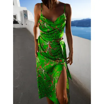 Dámské šaty Zelený komplet MADLEY se vzory