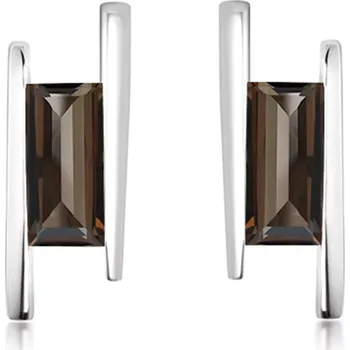 Náušnice Frost Smoky Quartz - stříbrné náušnice s hnědým quartzem