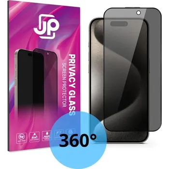 JP 4-Way Privacy 360° Tvrzené sklo, iPhone 15 Pro Max, černé