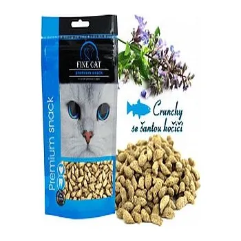 Pamlsek pro kočku Rappa Dog FINE CAT Rybí Crunchy se šantou kočičí 80g - DOYPACK