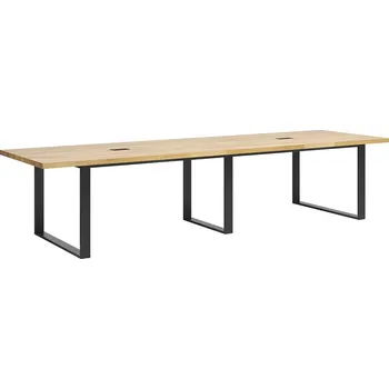 Konferenční stolek Konferenční stůl s dřevěnou deskou 350x100cm - Černá