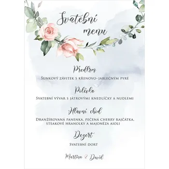 Svatební dekorace Svatební menu 271