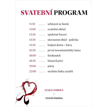 Svatební dekorace Svatební harmonogram 44