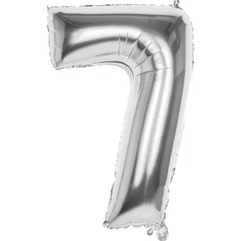 Balónek Fóliový balónek Boland číslice 7, 86 cm, stříbrný