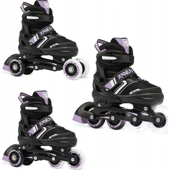 Kolečkové brusle RAVEN Kolečkové brusle nastavitelné 3v1 Raven Helixi LED kolečka 30/33 FIALOVÁ|ČERNÁ