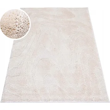 Koberec Koberec PISA 3D 80x150 vlna slonová kost krémový v boho loft stylu smyčkový