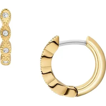 Náušnice Fossil Slušivé pozlacené kruhové náušnice s krystaly Ellis JF04913710 + 2 měsíce na vrácení zboží