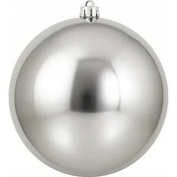Vánoční dekorace Vánoční Koule na vánoční stromeček skleněná hladká stříbrná velká 10cm 1 Ks