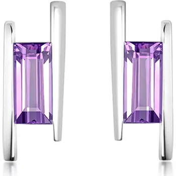 Náušnice Frost S Amethyst - stříbrné náušnice s fialovým amethystem