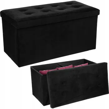 Taburet Lavice s úložným prostorem Atmosphera 78 x 38 x 38 cm černá