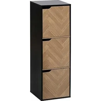 regál REGÁL Mix`n Door Chevrons 3-KOMOROVÝ černý V ŠACHOVNICOVÉM VZORU