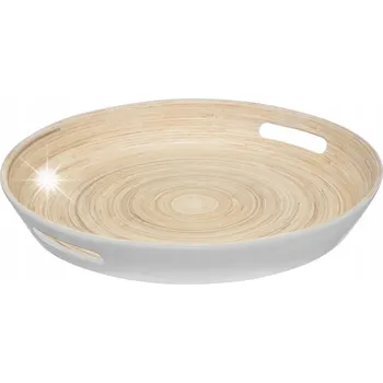 Bambusový servírovací TÁC 42 cm bílý Modern