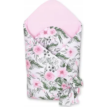 Zavinovačka Zavinovačka pro miminka s vázáním 2v1 vyztužená a měkká - pivoňky růžové