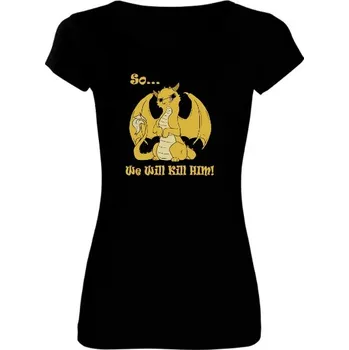 Dámské tričko Tričko s potiskem Gold Dragon (Zlatý Dráček) dámské