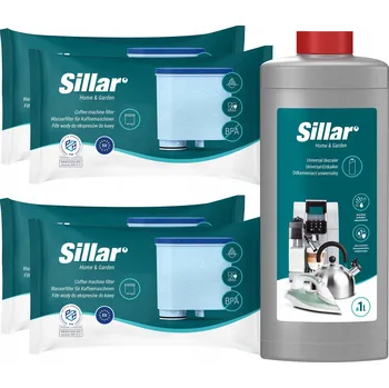 Příprava kávy Sillar odvápňovač pro kávovary 1l + 4x filtr do vody Saeco Phillips