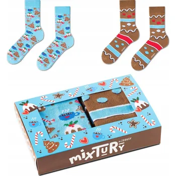 Pánské ponožky 2x Barevné Pánské Vánoční Ponožky Dárek Dlouhá Sada 41-46 ZOOKSY