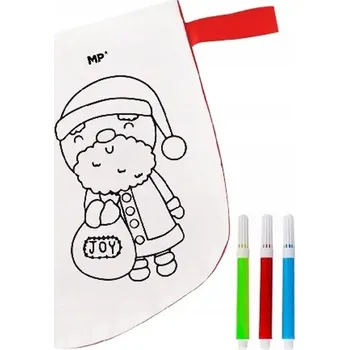 kreativní sada Kreativní sada: Vánoční ponožka k vybarvení s fixami - Mikuláš
