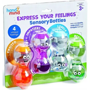 Hračka pro nejmenší Hand2Mind Sensory Bottles 4 ks oranžová/fialová/modrá/zelená