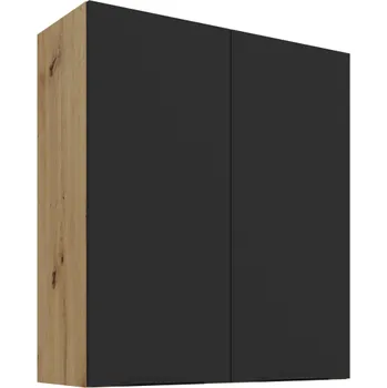 Kuchyňská skříňka 80 G-90 2F, Horní kuchyňská skříňka Aria černá/artisan