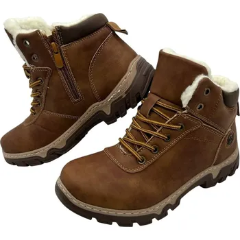 Dámská zimní obuv Dámské hnědé zimní boty na šněrování Barva: Hnědá, Velikost: 41