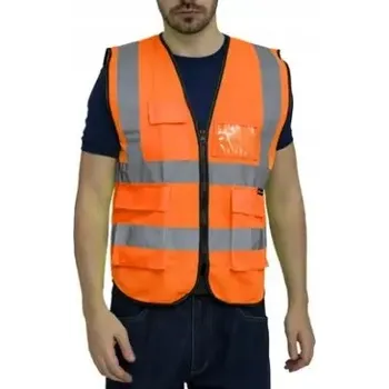 VÝSTRAŽNÁ REFLEXNÍ VESTA SILNIČNÍ PRACOVNÍ BOZP ORANŽOVÁ 3XL NA SUCHÝ ZIP